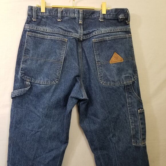 BULWARK FR Mens Blue Denim Fire Flame Resistant  Work Jeans Size 34 X 35 PEJ8DW5 - Picture 2 of 16